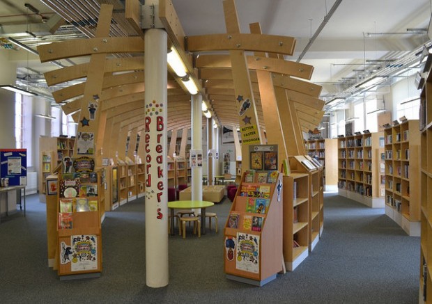 Childrens section at the heart of Market Harborough library