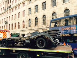 Batmobile on a transporter