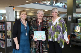 Karen Morris, Julia Jarman and Councillor Wilburn at the launch of Lovely Old Lion.