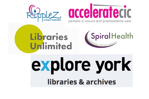 A selection of logos from CICs: Ripplez, accelerateCIC, Libraries Unlimited, Spiral Health and Explore York.