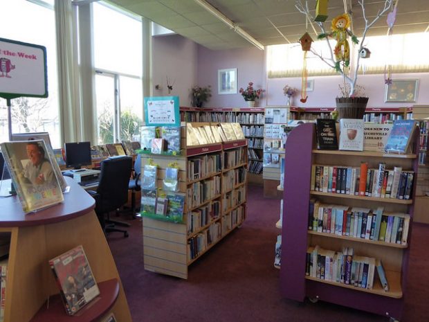 Photo of inside a library