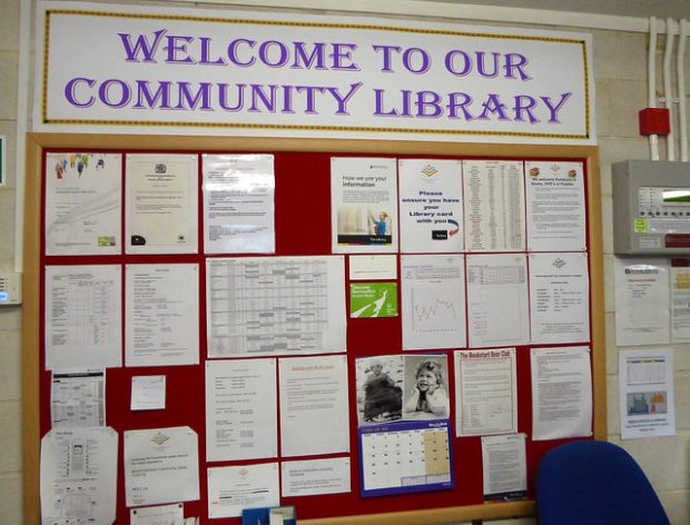 Photo of a noticeboard in a library