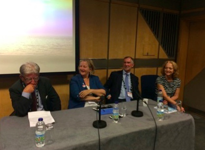 From left to right: Cllr Stephen Brady, Leader of Hull City Council, Cllr Ruth Dombey, Leader of the London Borough of Sutton, Cllr Ian Bowyer, Leader of Plymouth City Council, and Stella Duffy, co-director of Fun Palaces. Photo credit: Ian Leete/LGA