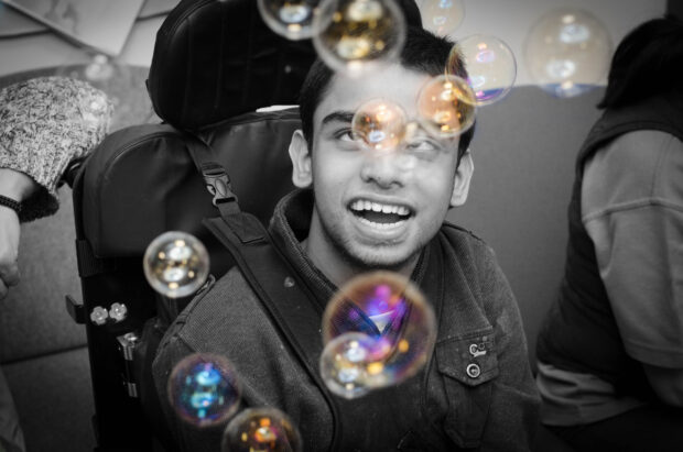 An immersive storytime involving bubbles.
