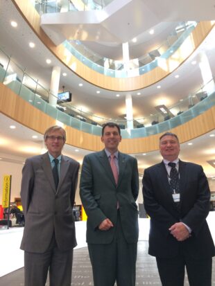 John Glen meeting the team in Liverpool central library