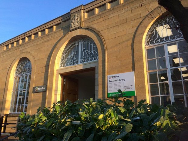 Photo of the outside of a library which is in a heritage building.