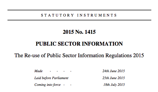 screenshot of the statutory instrument