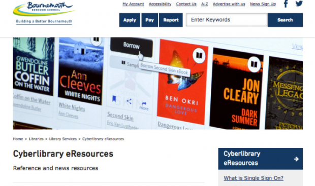 Screenshot from Bournemouth libraries eResources