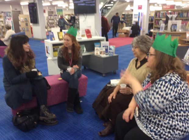 Pop-up book group in Cambridge central library.