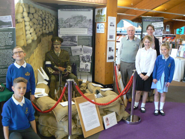 Photo of members of Perton Primary Academy visiting the exhibition