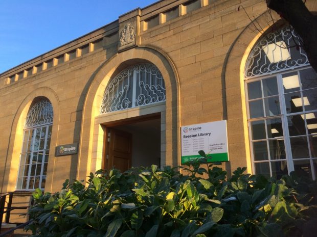 Photo of the front of Beeston library.