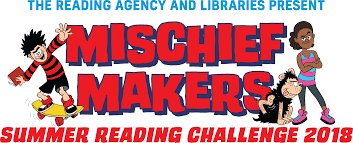 Mischief Makers banner featuring Dennis and other Beano characters