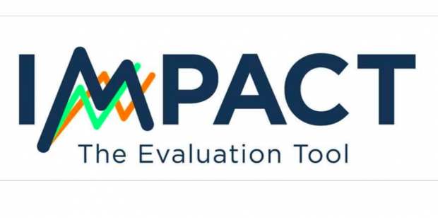 logo of the Impact tool - the word, with the letter m represented as lines on a bar chart