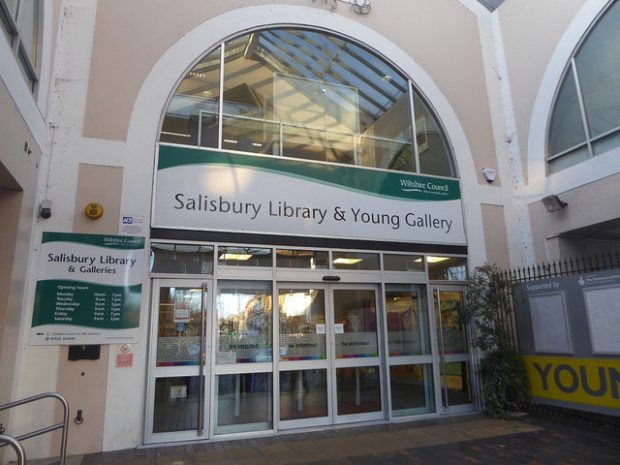 Photo of the front doors to Salisbury library