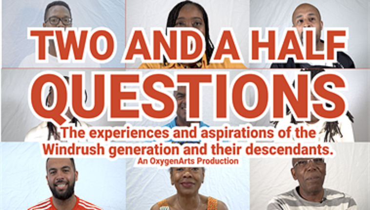 Poster advertising 'Two and a Half Questions